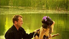 Cytherea takes it doggystyle in a canoe. Her lingerie barely holds on during fingering.