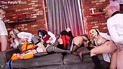 In Kakegurui cosplay, five girls and two boys engage in wild group sex.