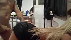 stepson catches stepdaughter masturbating and punishes her with sex toy