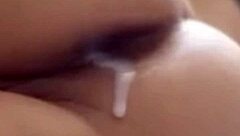 Young maid cleans room, receives anal cumshot surprise.