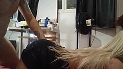 stepson catches stepdaughter masturbating and punishes her with sex toy