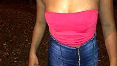 The naughty married woman meets a stranger and has sex with him in public