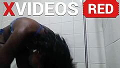 Real amateur sexy black legs shower butt naked with long beautiful legs.