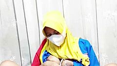 Hijab Girl Masturbates With Dildo Before Work!