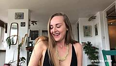 Sexy sarah works her magic fingers to orgasm in softcore masturbation.