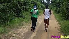 they headed into the bush for some intense black blowjob action outdoors