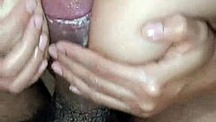 Hey, I caught my stepbrother masturbating and helped with my tits! 😏