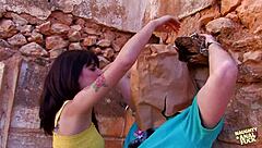 this brunette slut loves outdoor anal fucking