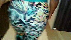 she tried on the new leggings and body, feeling the nylon fabric as hands explored the fit casually