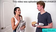 busty teen 18+ brunette covers herself in wet nuru gel and gives sensual massage - kylie rocket jimmy michaels 😍