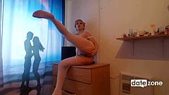 Check out this amateur housewife stripping and masturbating in her lace crotchless bodysuit