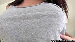 Can you believe this 18-year-old's natural firm pierced tits in POV sex?