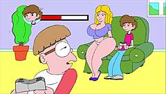 relaxing on the couch with some comic flashing moments