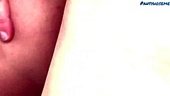 kitti li gets red pantyhose and two cocks for christmas 🎄