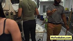 nikki mars sucks jason legend's fat cock in laundromat, then gets fucked hard