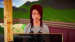 redhead teen with big tits and ass plays family game at home