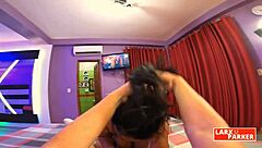 Blooper during latina blowjob in casting interview, camera missed angle