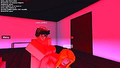 Bold intense sex scene in Roblox virtual world