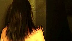 in a french pov scene, a young brunette bends over in the bathroom for european femdom instruction