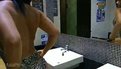 Young Beauty Fucks Big Cock in Bathroom