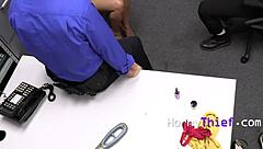 Frustrated officers grope hot Asian chick at work.