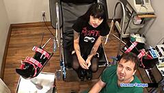 I spread my small 18+ tits for daddy, orgasming as his slut in latex gloves.