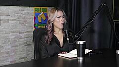 Vicky's wild menage in sheer red lingerie left her craving more 😍