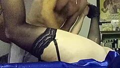 Feeling intense emotions as french slut in satin dress gets ass licked and fucked doggystyle.