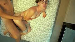 Learning to film home videos backstage on beach with bent over skinny brunette