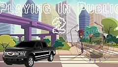 Audrina, suck that big black cock deeper! She handles my monster in backseat POV until I cum hard outdoors