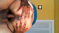 beautiful asian woman gives blowjob and rides big cock of latino man