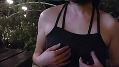 ting xuan strolls through the community garden in heels and shoes