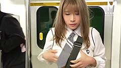 this busty asian college girl bends over in public and rides hard until her juices drip everywhere