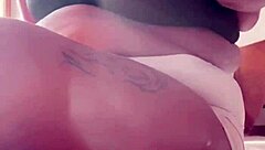 horny bbw housewife teasing with striptease showing off big ass and tits