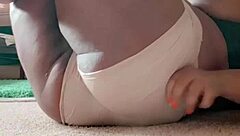 horny bbw housewife teasing with striptease showing off big ass and tits