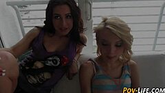 Brunette teen bends over for big cock doggystyle pounding in pov until that hardcore cumshot hits.