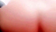 That young Asian teen wife rides a big dildo deep in her tight pussy