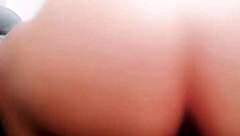 That young Asian teen wife rides a big dildo deep in her tight pussy