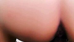 That young Asian teen wife rides a big dildo deep in her tight pussy