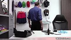 cute teen shoplifter caught stealing lingerie gets blowjob punishment