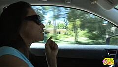 beautiful brunette visits friend for pussy licking and fingering session