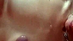 Neighbor Sucks Hard Cock And Gets Cum On Tits