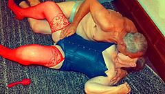 Granny blue intensely fingers and fucks me