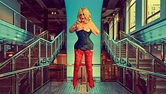 Granny blue intensely fingers and fucks me