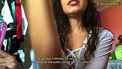 hot brunette engaging in smoking and masturbation