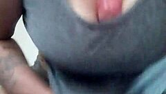 Thekinkyfuckers tattooed brunette wife contrasts her natural tits and boobs while fucking that huge dildo.