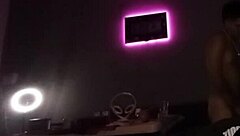 Amateur curvy Latina practices submissive girlfriend role with hot stepsister, spanking her big tits and fat ass in dirty young action. She moans from the intense natural tits play.