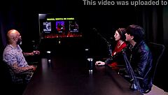 beautiful old latina blonde in sheer red lingerie showing ass and answering dirty talk questions 😈