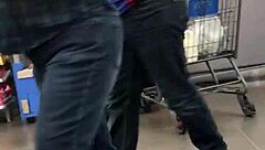 Blonde milf showcases her nice ass in tight spandex, turning heads with every move.