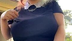 Alt Milf Smokes In Panties Outdoors